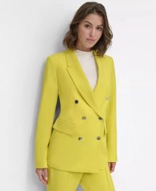 Petite Classic Double-Breasted Blazer at Macys